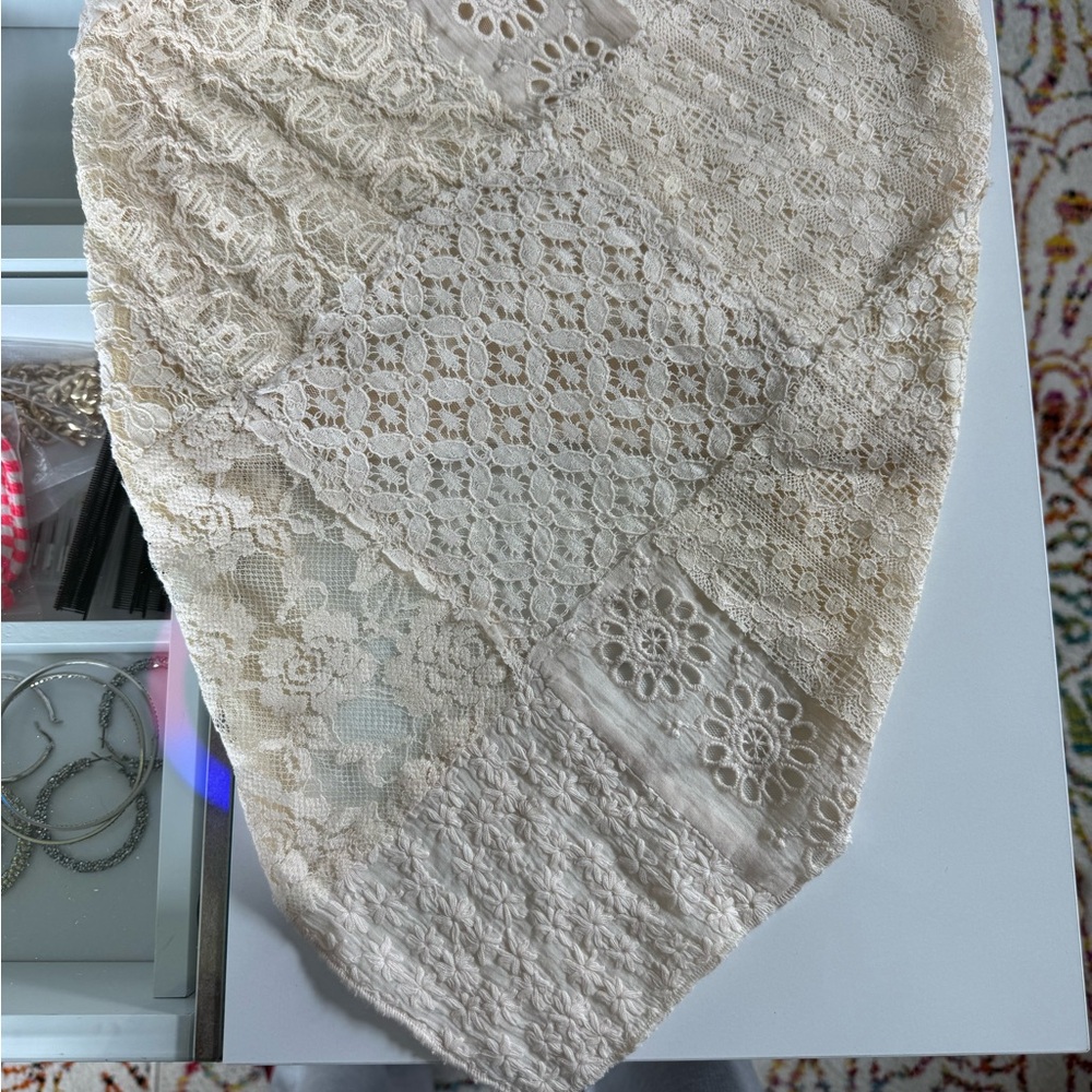 FP Movement by Free People Cream Lace  Handkerchief tube top